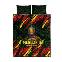 Menelik II Quilt Bed Set with Lion of Adwa Title, Battle of Adwa 1896 Graphic and Bold Pan-African - Wonder Print Shop