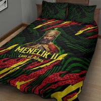 Menelik II Quilt Bed Set with Lion of Adwa Title, Battle of Adwa 1896 Graphic and Bold Pan-African - Wonder Print Shop