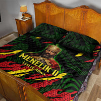 Menelik II Quilt Bed Set with Lion of Adwa Title, Battle of Adwa 1896 Graphic and Bold Pan-African - Wonder Print Shop