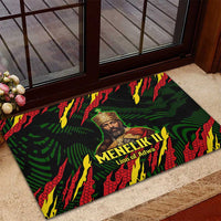 Menelik II Rubber Doormat with Lion of Adwa Title, Battle of Adwa 1896 Graphic and Bold Pan-African - Wonder Print Shop