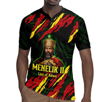 Menelik II Rugby Jersey with Lion of Adwa Title, Battle of Adwa 1896 Graphic and Bold Pan-African - Wonder Print Shop