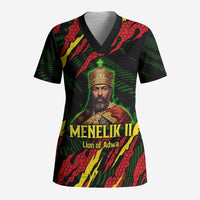 Menelik II Scrub Top with Lion of Adwa Title, Battle of Adwa 1896 Graphic and Bold Pan-African - Wonder Print Shop