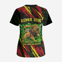 Menelik II Scrub Top with Lion of Adwa Title, Battle of Adwa 1896 Graphic and Bold Pan-African - Wonder Print Shop