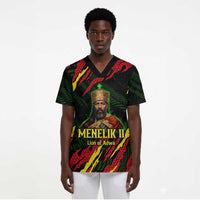 Menelik II Scrub Top with Lion of Adwa Title, Battle of Adwa 1896 Graphic and Bold Pan-African - Wonder Print Shop