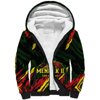 Menelik II Sherpa Hoodie with Lion of Adwa Title, Battle of Adwa 1896 Graphic and Bold Pan-African - Wonder Print Shop