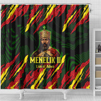 Menelik II Shower Curtain with Lion of Adwa Title, Battle of Adwa 1896 Graphic and Bold Pan-African - Wonder Print Shop