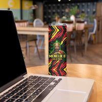 Menelik II Skinny Tumbler with Lion of Adwa Title, Battle of Adwa 1896 Graphic and Bold Pan-African - Wonder Print Shop