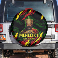 Menelik II Spare Tire Cover with Lion of Adwa Title, Battle of Adwa 1896 Graphic and Bold Pan-African - Wonder Print Shop