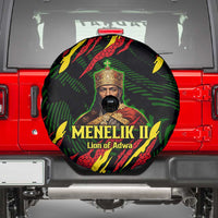 Menelik II Spare Tire Cover with Lion of Adwa Title, Battle of Adwa 1896 Graphic and Bold Pan-African - Wonder Print Shop