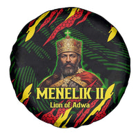 Menelik II Spare Tire Cover with Lion of Adwa Title, Battle of Adwa 1896 Graphic and Bold Pan-African - Wonder Print Shop