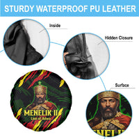 Menelik II Spare Tire Cover with Lion of Adwa Title, Battle of Adwa 1896 Graphic and Bold Pan-African - Wonder Print Shop