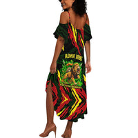 Menelik II Summer Maxi Dress with Lion of Adwa Title, Battle of Adwa 1896 Graphic and Bold Pan-African - Wonder Print Shop