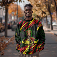 Menelik II Sweatshirt with Lion of Adwa Title, Battle of Adwa 1896 Graphic and Bold Pan-African - Wonder Print Shop