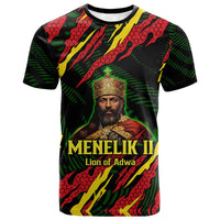 Menelik II T shirt with Lion of Adwa Title, Battle of Adwa 1896 Graphic and Bold Pan-African - Wonder Print Shop