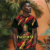 Menelik II T shirt with Lion of Adwa Title, Battle of Adwa 1896 Graphic and Bold Pan-African - Wonder Print Shop