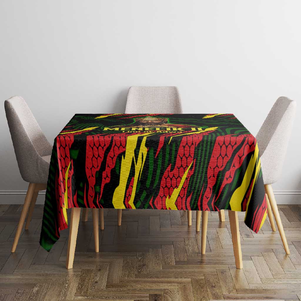 Menelik II Tablecloth with Lion of Adwa Title, Battle of Adwa 1896 Graphic and Bold Pan-African - Wonder Print Shop