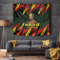 Menelik II Tapestry with Lion of Adwa Title, Battle of Adwa 1896 Graphic and Bold Pan-African - Wonder Print Shop