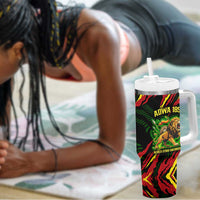 Menelik II Tumbler With Handle with Lion of Adwa Title, Battle of Adwa 1896 Graphic and Bold Pan-African - Wonder Print Shop