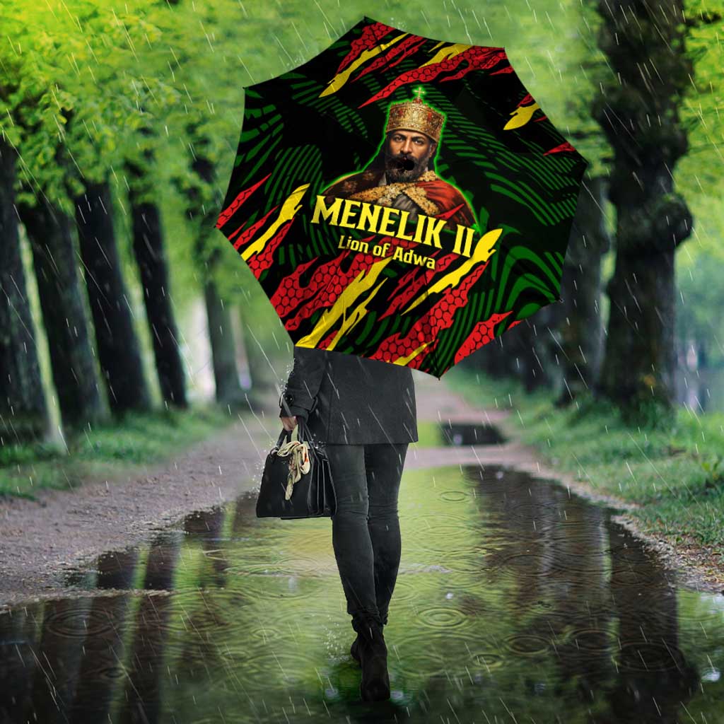 Menelik II Umbrella with Lion of Adwa Title, Battle of Adwa 1896 Graphic and Bold Pan-African - Wonder Print Shop