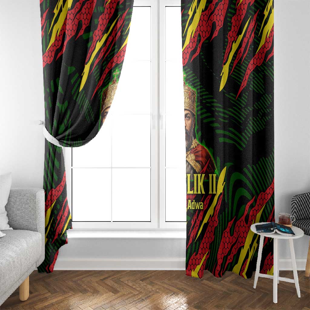 Menelik II Window Curtain with Lion of Adwa Title, Battle of Adwa 1896 Graphic and Bold Pan-African - Wonder Print Shop