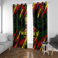 Menelik II Window Curtain with Lion of Adwa Title, Battle of Adwa 1896 Graphic and Bold Pan-African - Wonder Print Shop