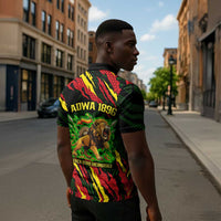 Menelik II Zipper Polo Shirt with Lion of Adwa Title, Battle of Adwa 1896 Graphic and Bold Pan-African - Wonder Print Shop