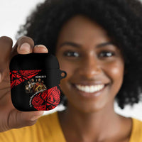 Menelik II AirPods Case with Adwa Victory Map, Africa Defeated an Empire Text and Red Geometric - Wonder Print Shop