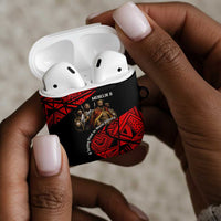 Menelik II AirPods Case with Adwa Victory Map, Africa Defeated an Empire Text and Red Geometric - Wonder Print Shop
