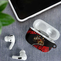 Menelik II AirPods Case with Adwa Victory Map, Africa Defeated an Empire Text and Red Geometric - Wonder Print Shop