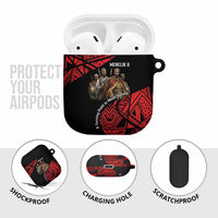 Menelik II AirPods Case with Adwa Victory Map, Africa Defeated an Empire Text and Red Geometric - Wonder Print Shop