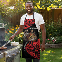 Menelik II Apron with Adwa Victory Map, Africa Defeated an Empire Text and Red Geometric - Wonder Print Shop