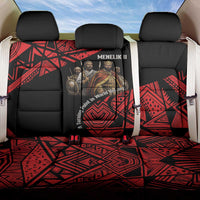 Menelik II Back Car Seat Cover with Adwa Victory Map, Africa Defeated an Empire Text and Red Geometric - Wonder Print Shop