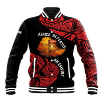 Menelik II Baseball Jacket with Adwa Victory Map, Africa Defeated an Empire Text and Red Geometric - Wonder Print Shop