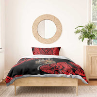 Menelik II Bedding Set with Adwa Victory Map, Africa Defeated an Empire Text and Red Geometric - Wonder Print Shop