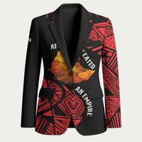 Menelik II Blazer with Adwa Victory Map, Africa Defeated an Empire Text and Red Geometric - Wonder Print Shop