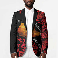 Menelik II Blazer with Adwa Victory Map, Africa Defeated an Empire Text and Red Geometric - Wonder Print Shop