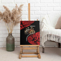 Menelik II Canvas Wall Art with Adwa Victory Map, Africa Defeated an Empire Text and Red Geometric - Wonder Print Shop