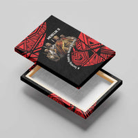 Menelik II Canvas Wall Art with Adwa Victory Map, Africa Defeated an Empire Text and Red Geometric - Wonder Print Shop