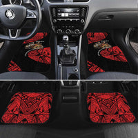 Menelik II Car Mats with Adwa Victory Map, Africa Defeated an Empire Text and Red Geometric - Wonder Print Shop