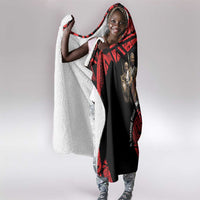 Menelik II Hooded Blanket with Adwa Victory Map, Africa Defeated an Empire Text and Red Geometric - Wonder Print Shop