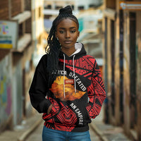 Menelik II Hoodie with Adwa Victory Map, Africa Defeated an Empire Text and Red Geometric - Wonder Print Shop