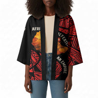 Menelik II Kimono with Adwa Victory Map, Africa Defeated an Empire Text and Red Geometric - Wonder Print Shop