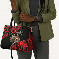Menelik II Leather Bag with Adwa Victory Map, Africa Defeated an Empire Text and Red Geometric - Wonder Print Shop