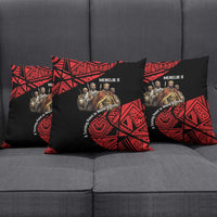 Menelik II Pillow Cover with Adwa Victory Map, Africa Defeated an Empire Text and Red Geometric - Wonder Print Shop