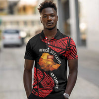 Menelik II Polo Shirt with Adwa Victory Map, Africa Defeated an Empire Text and Red Geometric - Wonder Print Shop