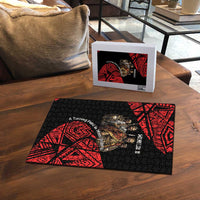 Menelik II Puzzle with Adwa Victory Map, Africa Defeated an Empire Text and Red Geometric - Wonder Print Shop