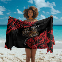 Menelik II Sarong with Adwa Victory Map, Africa Defeated an Empire Text and Red Geometric - Wonder Print Shop