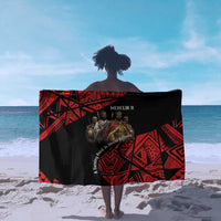 Menelik II Sarong with Adwa Victory Map, Africa Defeated an Empire Text and Red Geometric - Wonder Print Shop