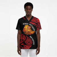 Menelik II Scrub Top with Adwa Victory Map, Africa Defeated an Empire Text and Red Geometric - Wonder Print Shop