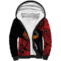 Menelik II Sherpa Hoodie with Adwa Victory Map, Africa Defeated an Empire Text and Red Geometric - Wonder Print Shop